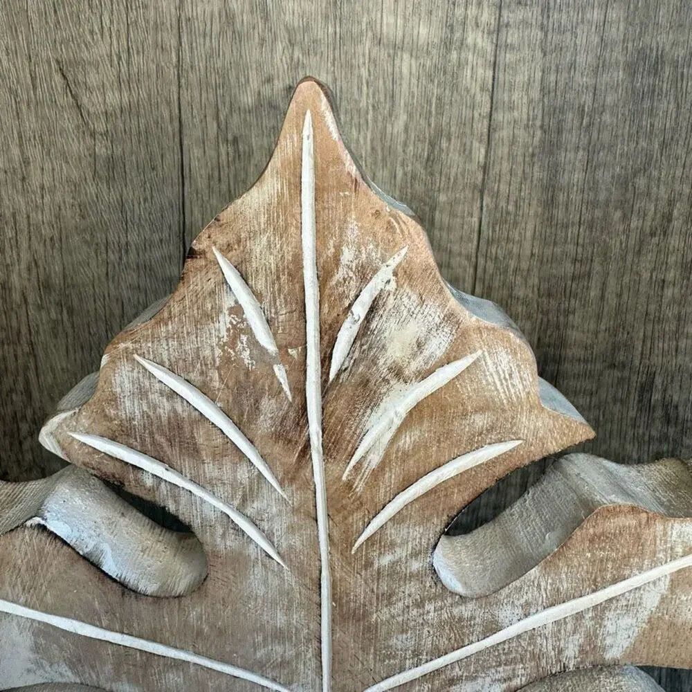 Rustic Maple Leaf Decor Mango Wood Fall Leaves Autumn Decor Boho NEW FAST SHIP